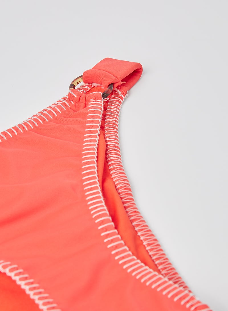 trendyol - Ruched Back Ring Detailed Bikini Bottom Vermilion - Image 1