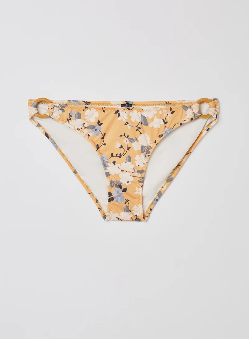 trendyol Floral Patterned Ring Detailed Bikini Bottom Multi Color