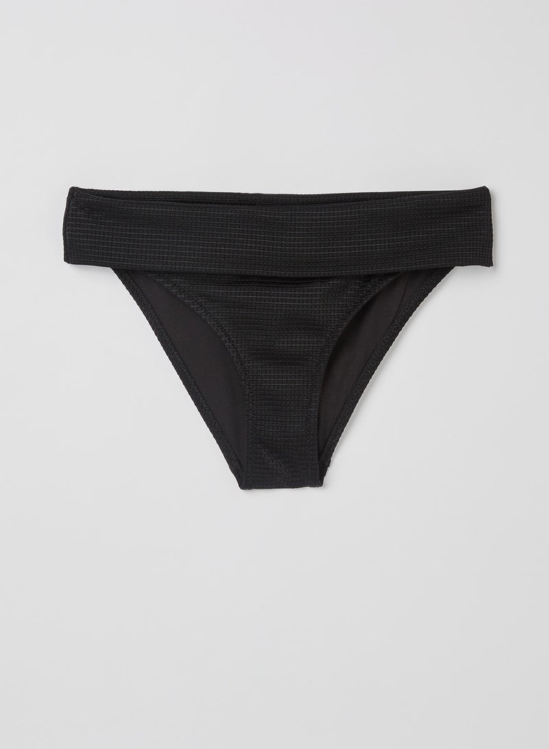 trendyol - Textured Wide Waistband Bikini Bottom Black - Image 1