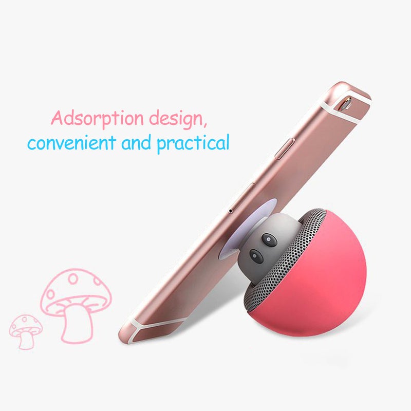 Portable Cartoon Mushroom Head Bluetooth Speaker Red - Image 2