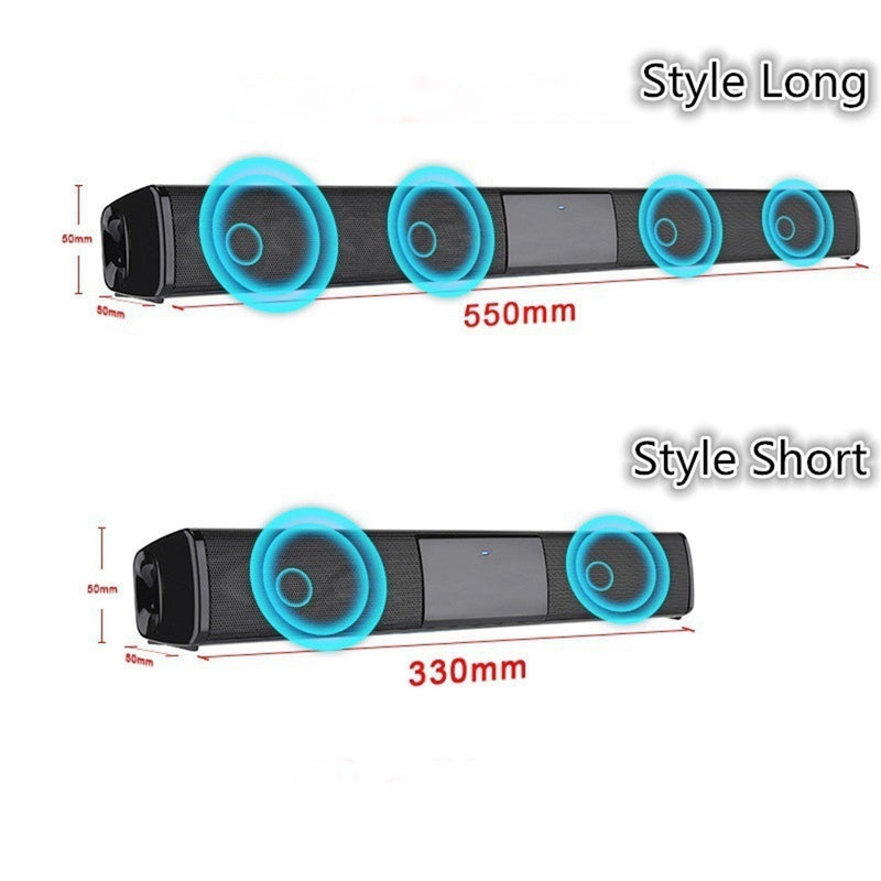 Generic Portable Compact Wireless Soundbar Stereo Bluetooth Speaker Black  - Image 5