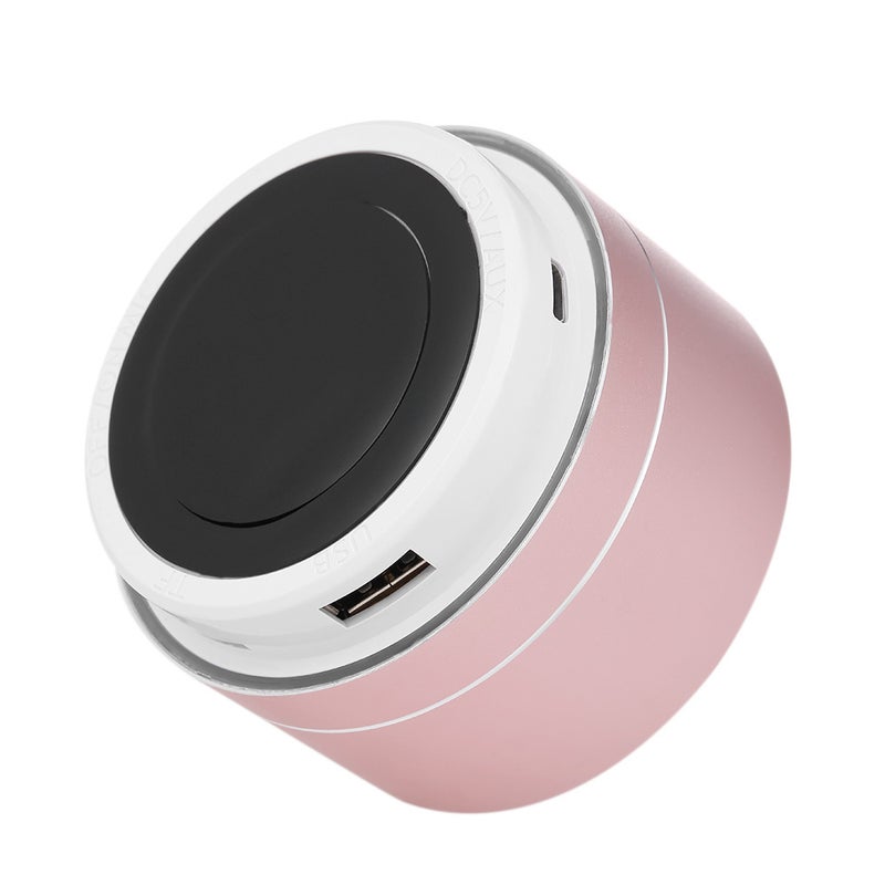 Mini Super Bass Subwoofer Stereo Bluetooth Speaker Pink Gold - Image 4