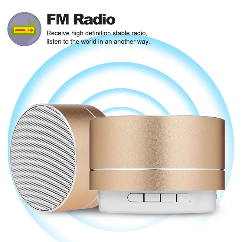 Mini Super Bass Subwoofer Stereo Bluetooth Speaker Pink Gold - Image 2