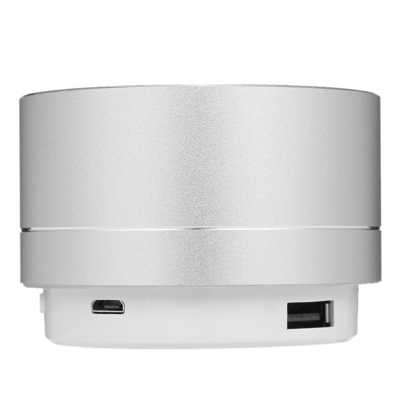 Mini Super Bass Subwoofer Stereo Bluetooth Speaker Silver - Image 2