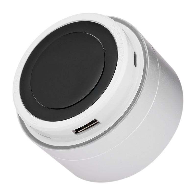 Mini Super Bass Subwoofer Stereo Bluetooth Speaker Silver - Image 3