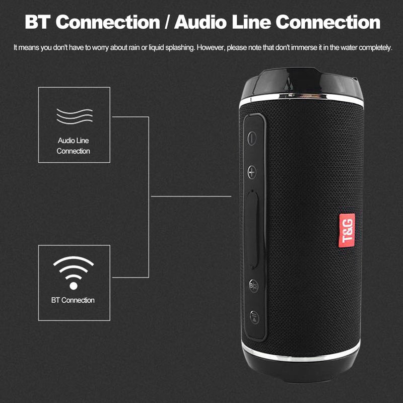 T&G 116 Portable Wireless Bluetooth Stereo Subwoofer Speaker Black  - Image 4