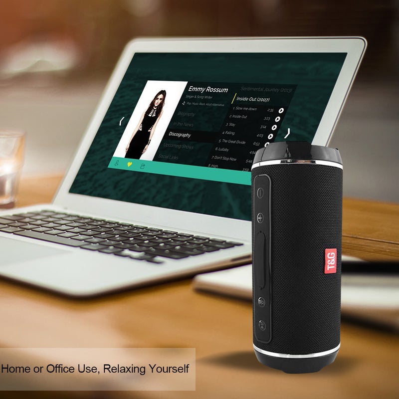 T&G 116 Portable Wireless Bluetooth Stereo Subwoofer Speaker Black  - Image 2