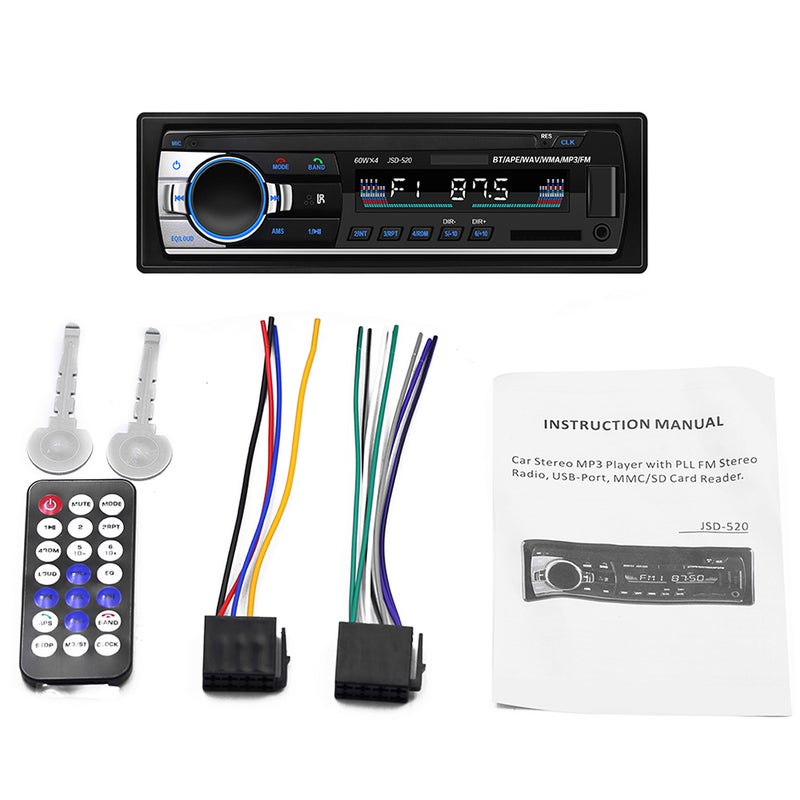 Generic - JSD-520 Bluetooth Car Audio Player Silver - Image 1