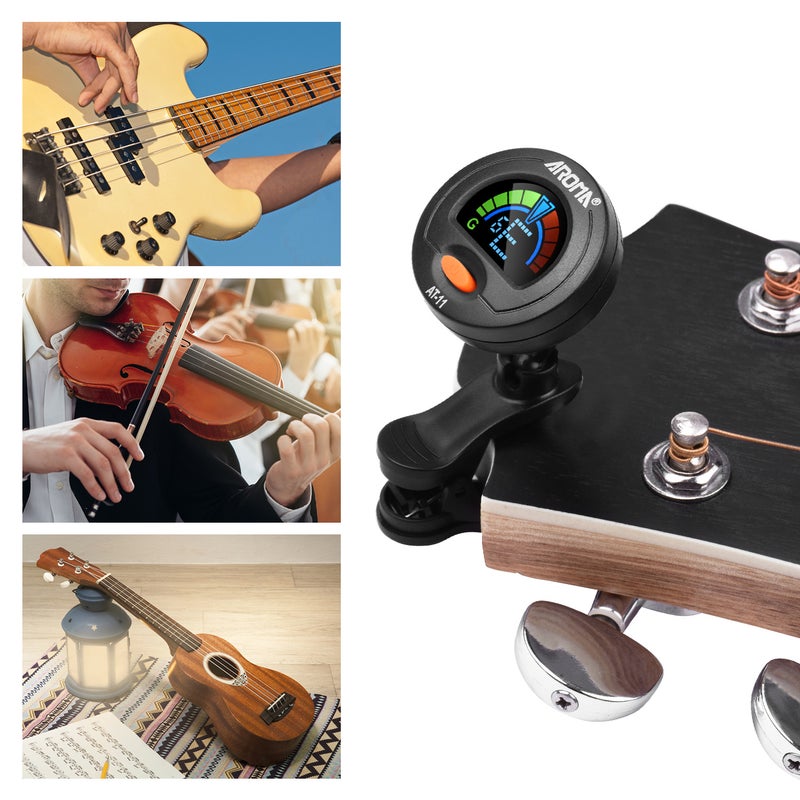 Generic AT-11 Clip-on Tuner Color Screen for Chromatic Guitar Bass Ukulele Violin - Image 3