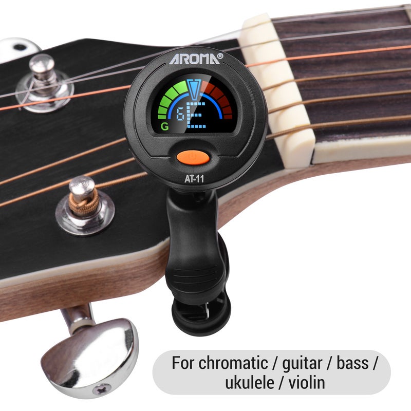 Generic AT-11 Clip-on Tuner Color Screen for Chromatic Guitar Bass Ukulele Violin - Image 2