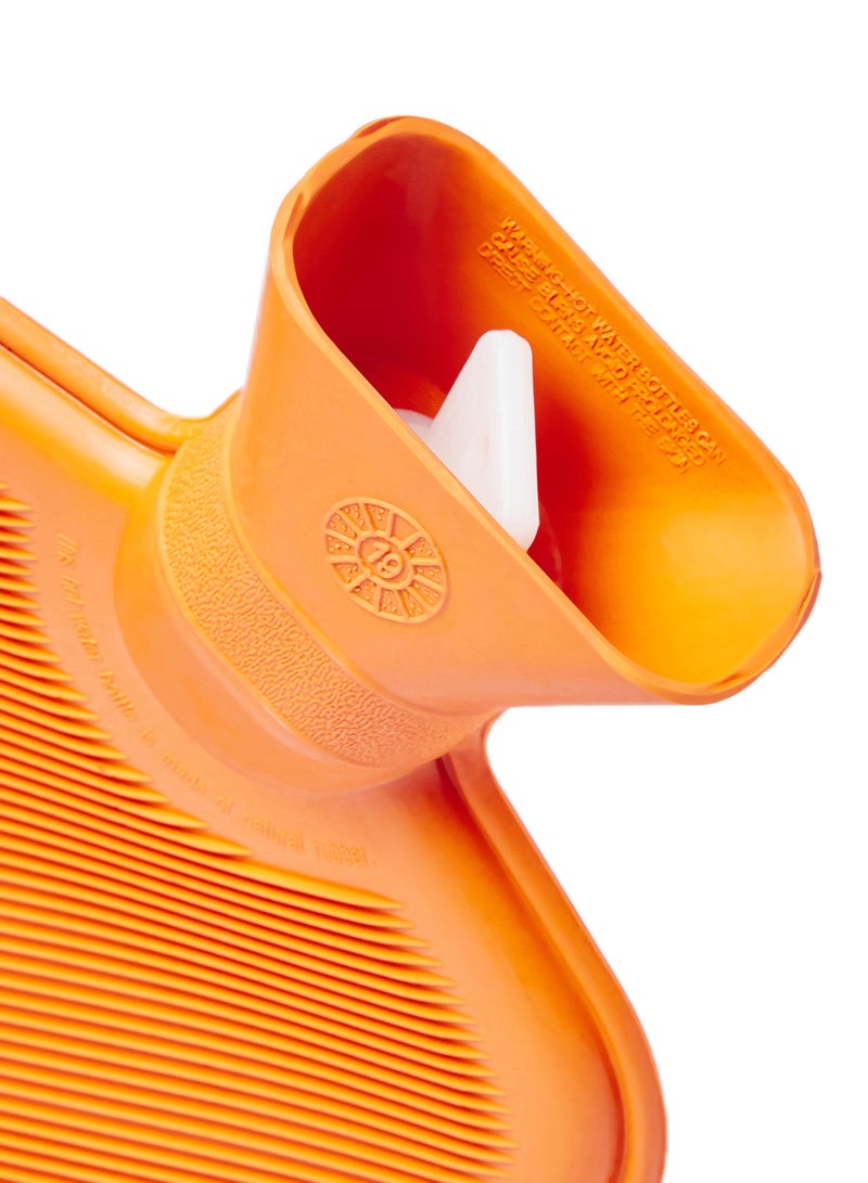 3W Healthcare Hot Water Bottle 2L - Orange - Cold and Hot Pack with Knitted cover, Hot pack for Pain Relief, Cramps, Menstrual pain Relief Therapy  - Image 2