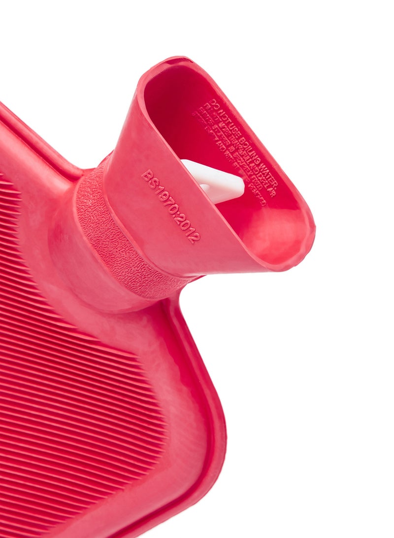 3W Healthcare - Hot Water Bottle 2L - Red - Cold and Hot Pack with Knitted cover, Hot pack for Pain Relief, Cramps, Menstrual pain Relief Therapy - Image 1