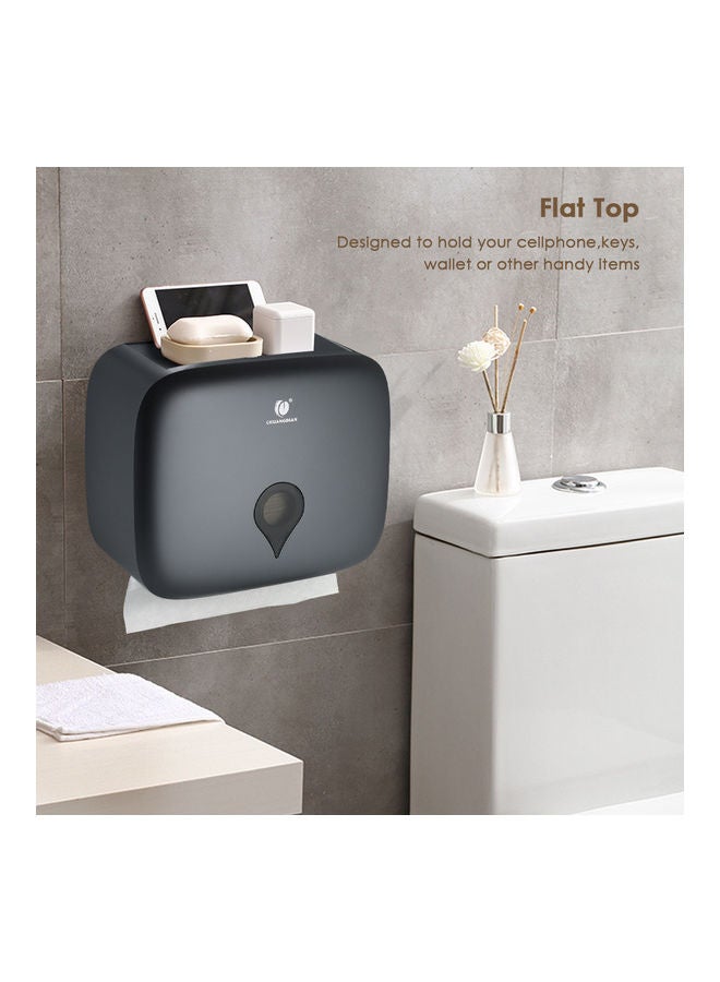 CHUANGDIAN - Wall Mounted C-Fold Toilet Paper Tissue Dispenser Grey 26.7*10.2*21.3cm - Image 1
