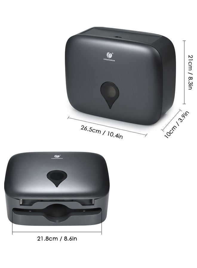 CHUANGDIAN - Wall Mounted C-Fold Toilet Paper Tissue Dispenser Grey 26.7*10.2*21.3cm - Image 1