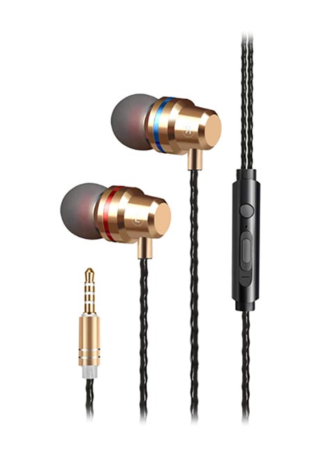 Wired In-Ear Earphones With Mic Gold/Black