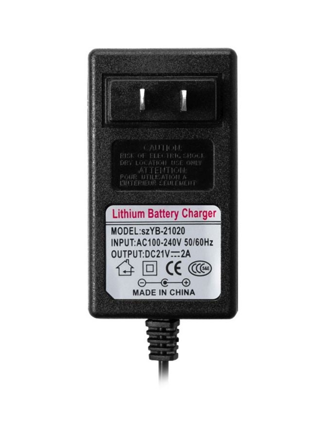 Lithium Battery Charger Adapter Black  - Image 1