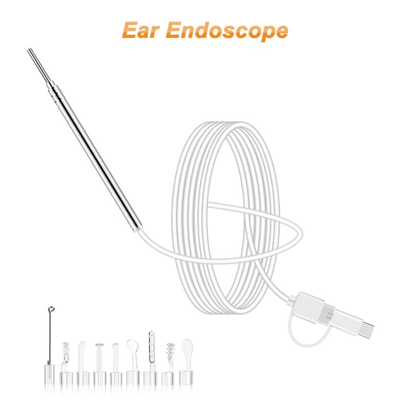Mini Endoscope Camera 3.9MM 6 LEDs Three-in-one Interface USB Inspection Ear Nose Visual Health Care with Ear Pick Set - Image 3