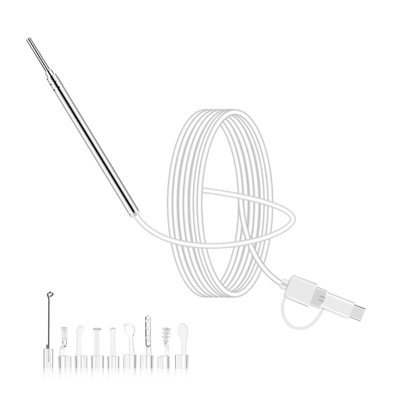 Mini Endoscope Camera 3.9MM 6 LEDs Three-in-one Interface USB Inspection Ear Nose Visual Health Care with Ear Pick Set - Image 1