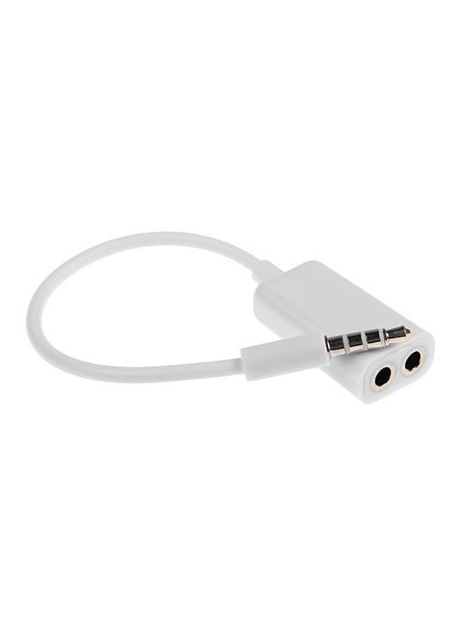 1-Male To 2-Female 3.5mm Audio Splitter White  - Image 1