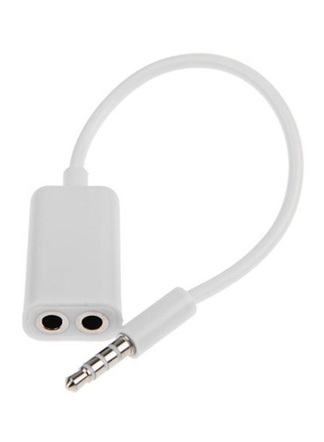 1-Male To 2-Female 3.5mm Audio Splitter White  - Image 4