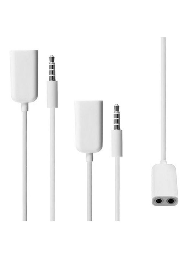1-Male To 2-Female 3.5mm Audio Splitter White  - Image 2