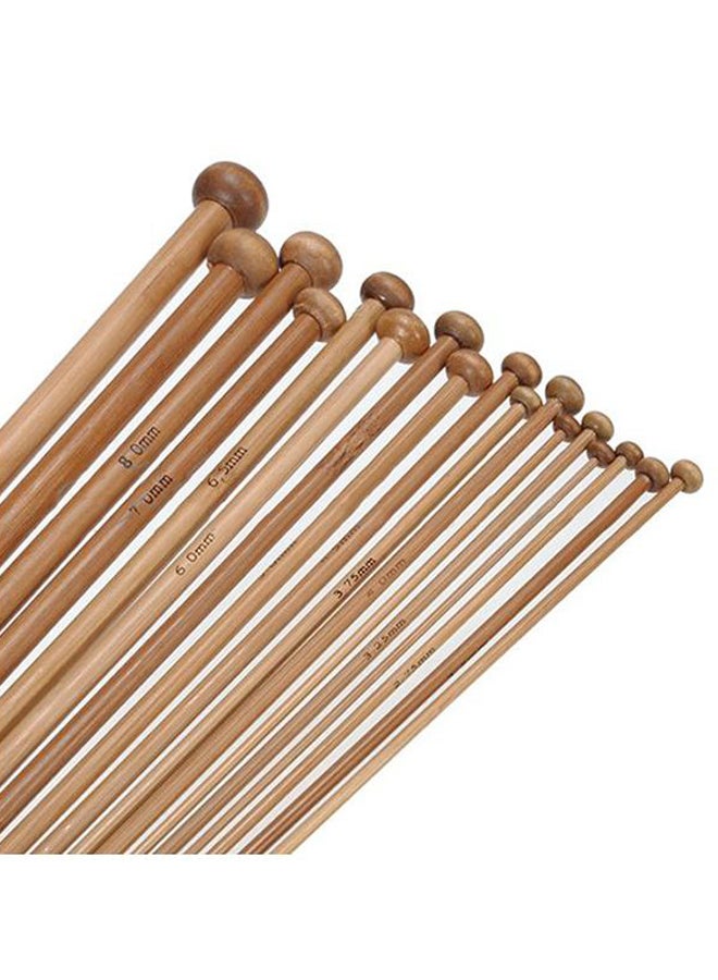 Generic 36-Piece Bamboo Knitting Needle Set Brown  - Image 2