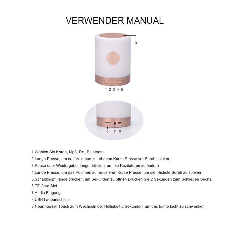Generic - Colourful LED Light Bluetooth Speaker With Remote Control White - Image 1