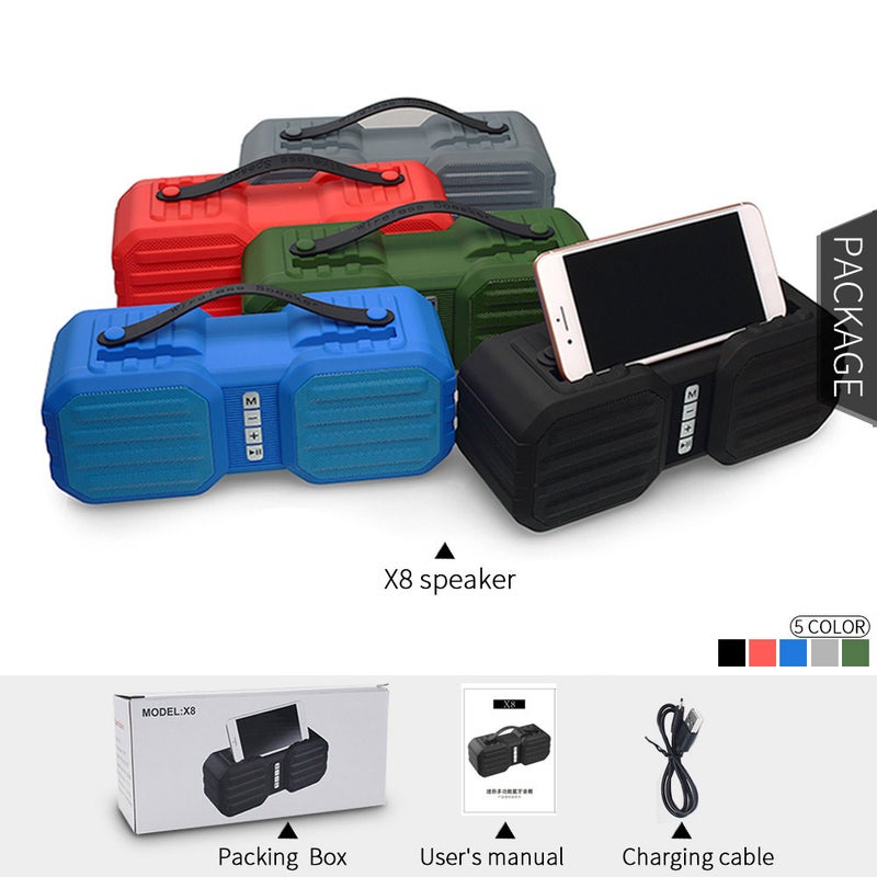 Generic - X8  HiFi Multi-function Wireless Bluetooth Speaker Green - Image 1