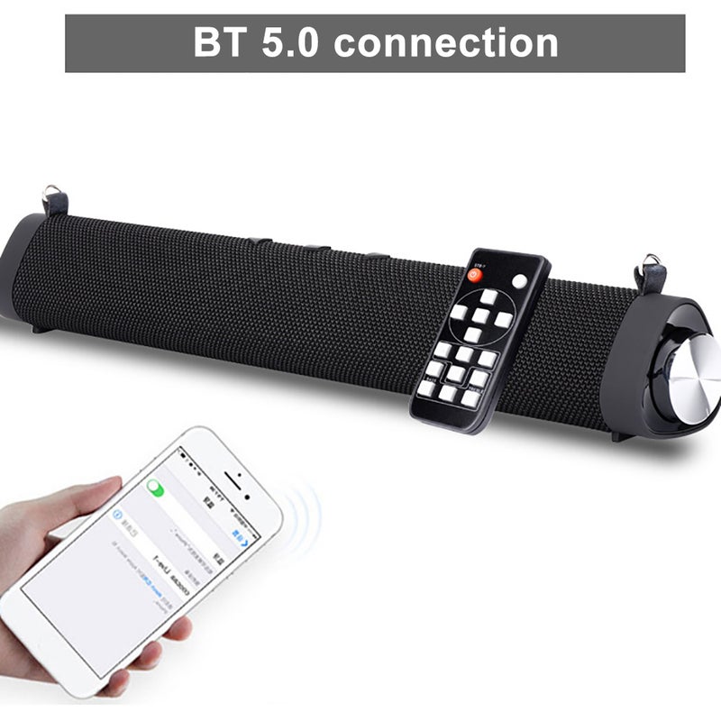 Subwoofer Soundbar Bluetooth Speaker With Remote Control Black