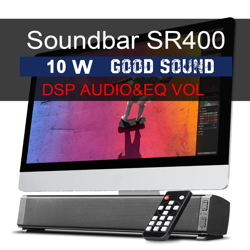 Generic - Wired and Wireless Mini Soundbar Bluetooth Speaker Black - Image 1
