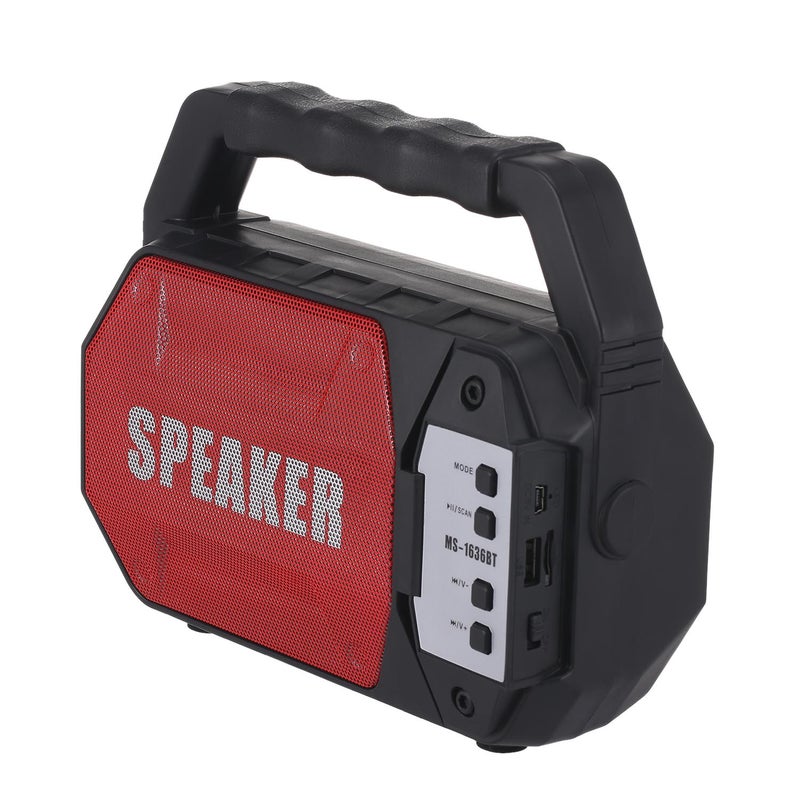 Generic - MS-1636BT LED Light Super Bass Wireless Bluetooth Speaker Black/Red - Image 1