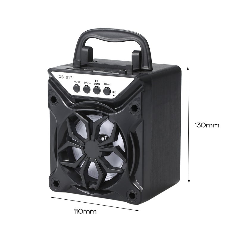 Portable Support TF Card Square Bluetooth Speaker Black/Silver - Image 4