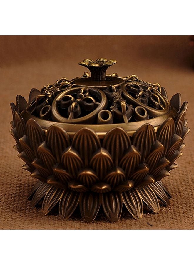 Lotus Shaped Incense Burner Brown 6cm - Image 1