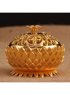 Generic Lotus Shaped Incense Burner Gold 6cm 