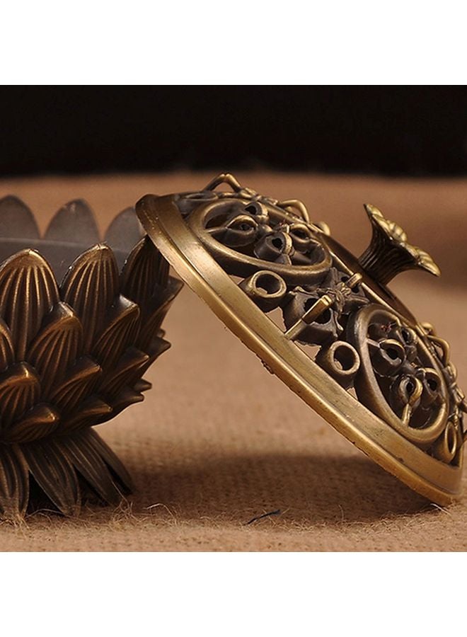Lotus Shaped Incense Burner Brown 6cm - Image 2