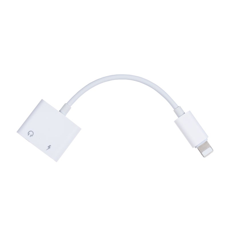 Generic - Lightning to 3.5mm Audio Adapter Charging Cable White - Image 1