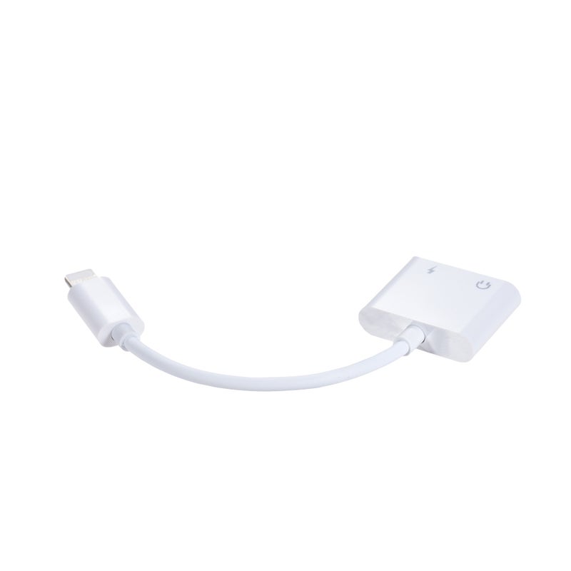 Generic - Lightning to 3.5mm Audio Adapter Charging Cable White - Image 1
