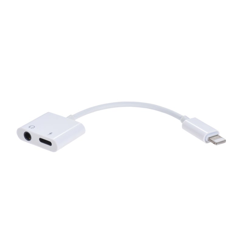Generic - Lightning to 3.5mm Audio Adapter Charging Cable White - Image 1