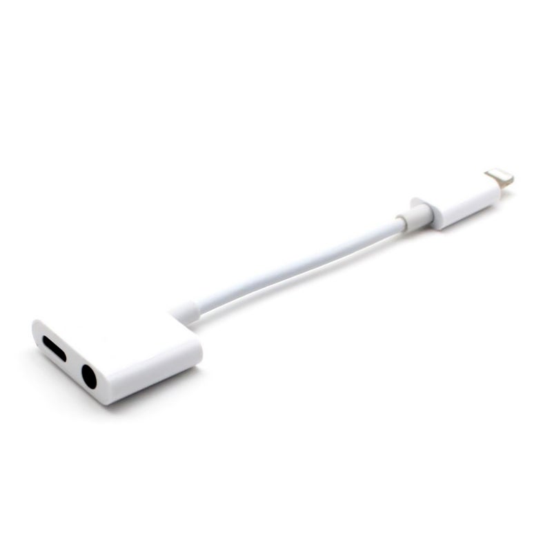 Generic - Lightning to 3.5mm Audio Adapter Charging Cable White - Image 1