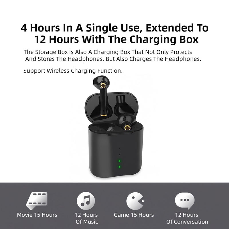 Generic - HD-S16 TWS Wireless BT Headset Sports Earphones Black - Image 1