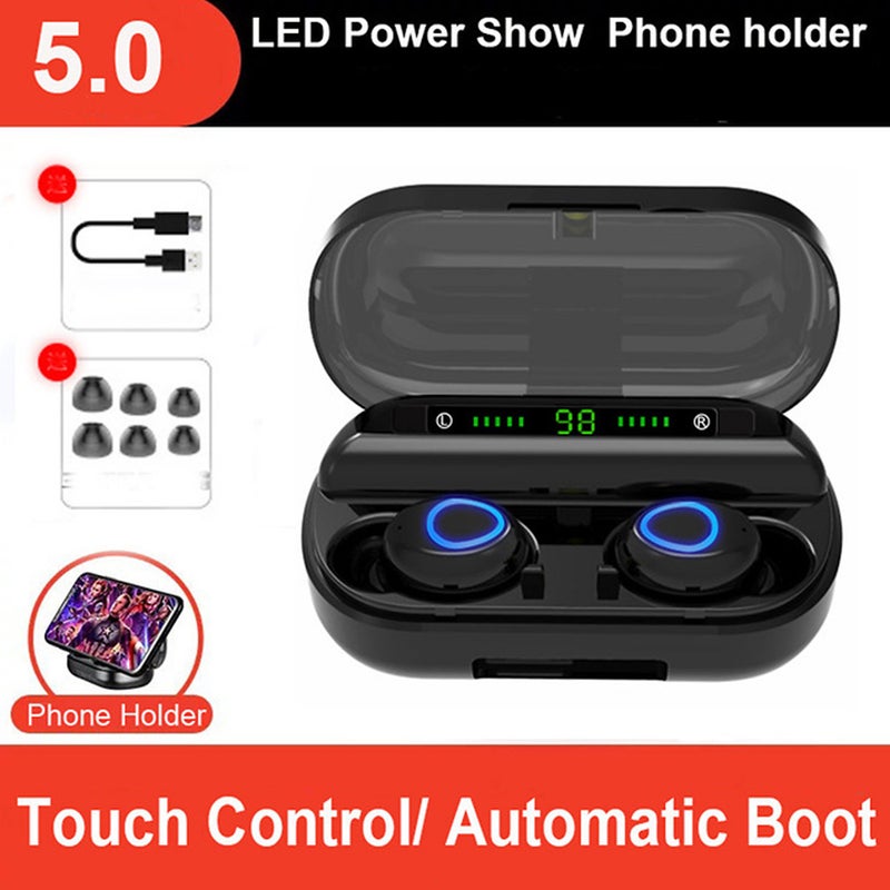 Generic - V10 TWS BT 5.0 Wireless Earphones Black - Image 1
