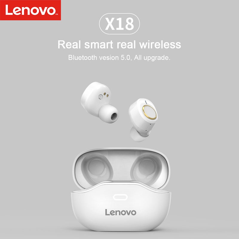 Lenovo - X18 TWS Earphones Wireless Headset White - Image 1
