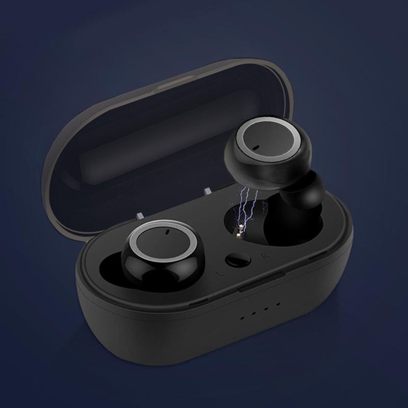 Generic - TWS Wireless Earphones Chargeable Headsets Black/Rose Gold - Image 1