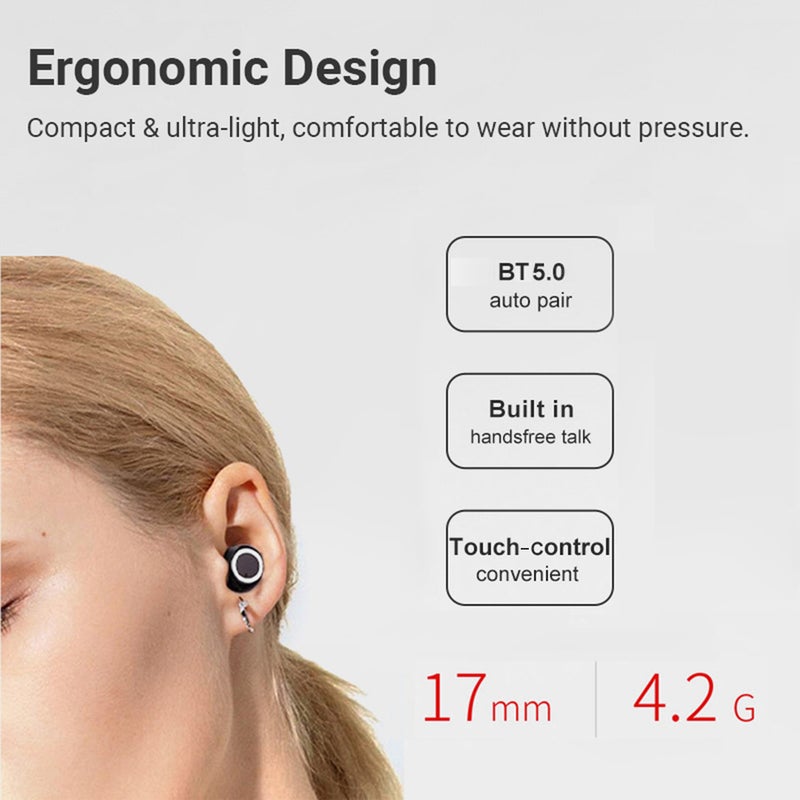 Generic - TWS Wireless Earphones Chargeable Headsets Black/White - Image 1
