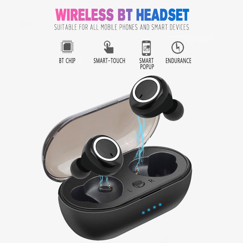 Generic - TWS Wireless Earphones Chargeable Headsets White - Image 1