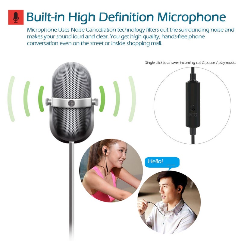 FC12 Stereo Music Headset Air Tube Black  - Image 2
