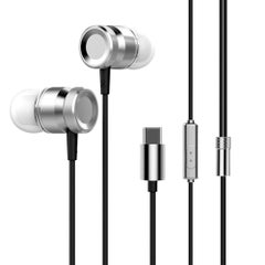 Wired Earphone Headset With Microphone Grey
