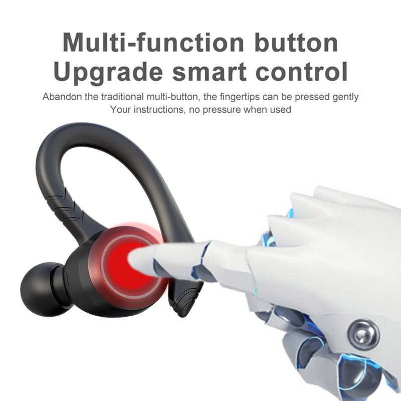 Generic - TWS Bluetooth Wireless Earbuds With Ear-Hook Black - Image 1