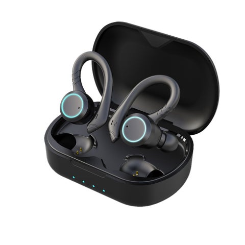 TWS Bluetooth Wireless Earbuds With Ear-Hook Black