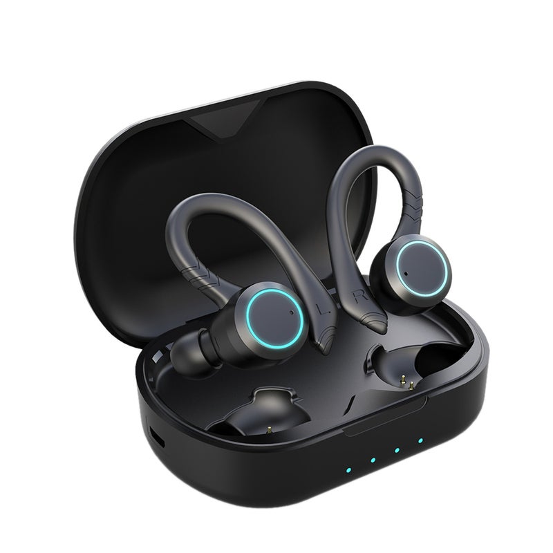 Generic - TWS Bluetooth Wireless Earbuds With Ear-Hook Black - Image 1